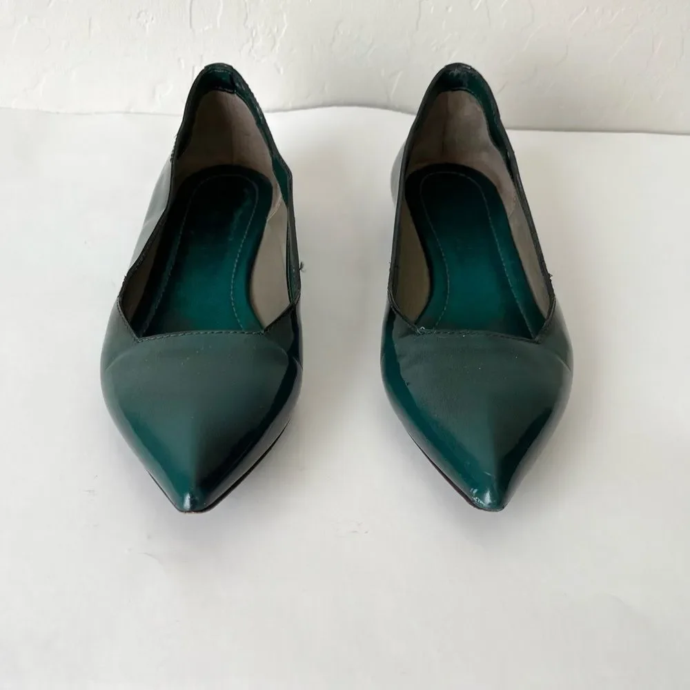 CNC Costume National Teal Pointed-Toe Leather Flats